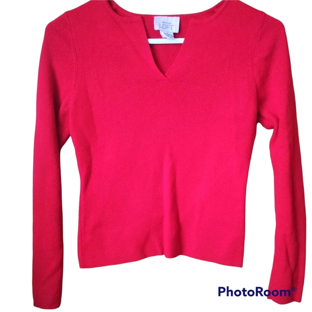 LOFT ANN TAYLOR ✨ women's sweater/Long sleeves sweters color (Red)❤️Sz S
